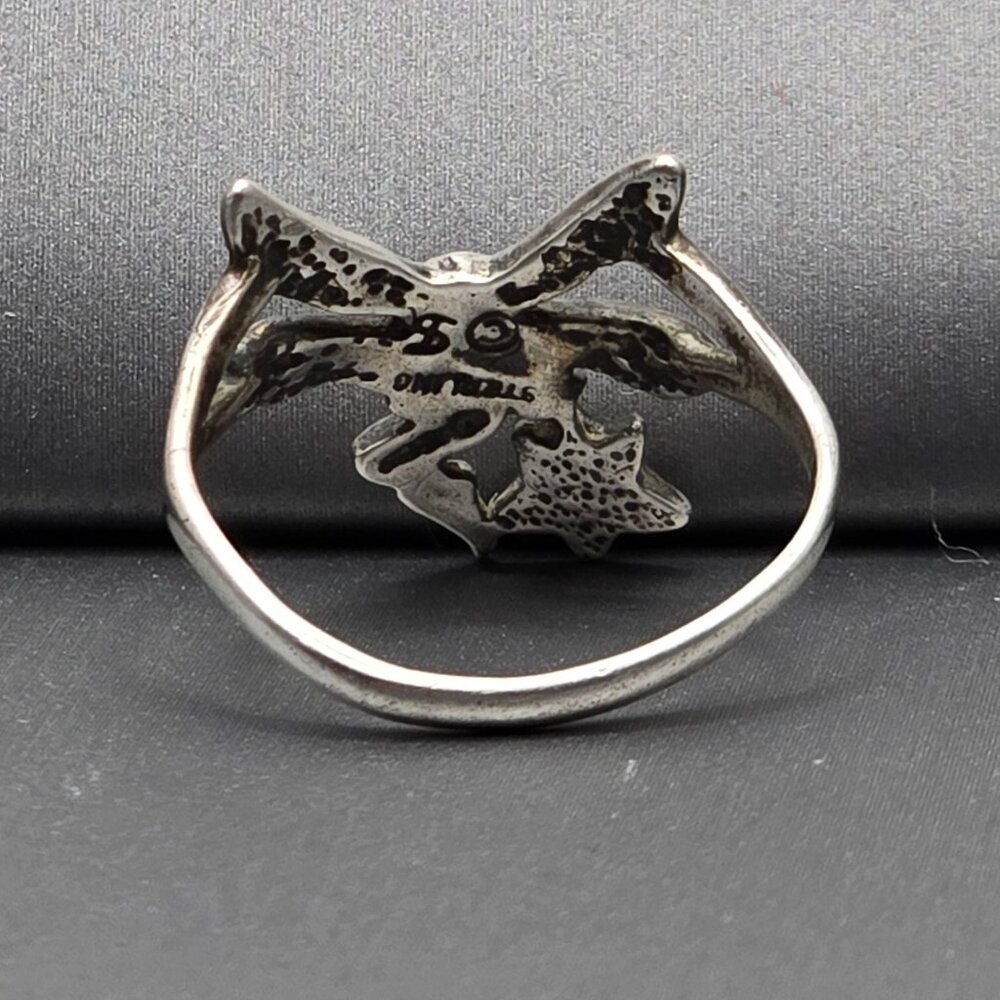VTG Shube Sterling Silver Fairy Ring Size 8 Glass Star Art Nouveau Style - Picture 4 of 8